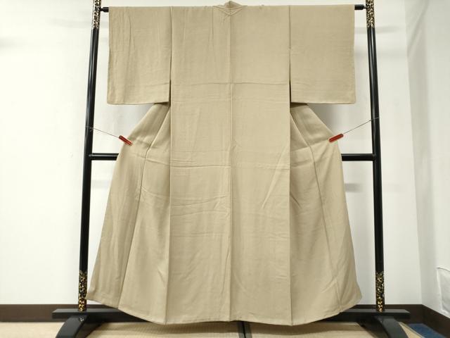 平和屋着物●上質な色無地 氷割地紋 榛色 正絹 逸品 未使用 CABK7547yc