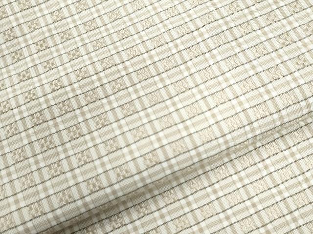 平和屋着物●男性 花織 紬 格子 正絹 逸品 未使用 CABK7548yc