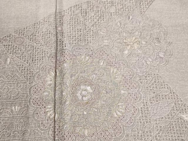平和屋着物●中国三大刺繍 スワトウ刺繍 総刺繍 訪問着 吉祥花文 金糸 正絹 逸品 CABK7551yc
