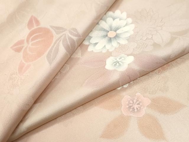 平和屋着物●上質な小紋 地紋起こし 草花文 暈し染め 三越扱い 正絹 逸品 CABK7554yc