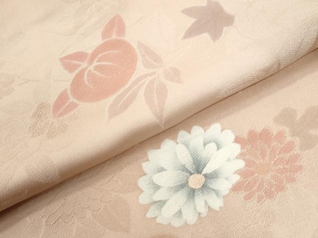 平和屋着物●上質な小紋 地紋起こし 草花文 暈し染め 三越扱い 正絹 逸品 CABK7554yc