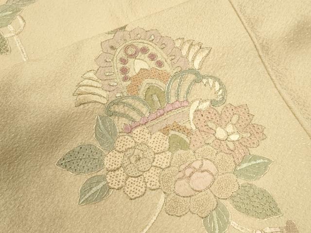 平和屋着物●中国三大刺繍 スワトウ刺繍 総刺繍 訪問着 更紗花文 正絹 逸品 CABK7574yc