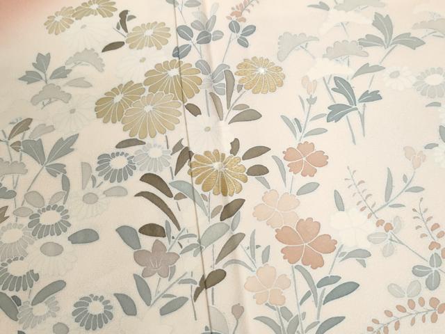 平和屋着物●訪問着 刺繍 草花文 暈し染め ロング丈 正絹 逸品 CABK7587yc