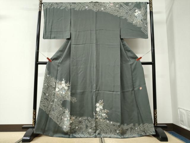 平和屋着物●訪問着 作家物 草花文 ますいわ屋扱い 正絹 逸品 CABK7591yc