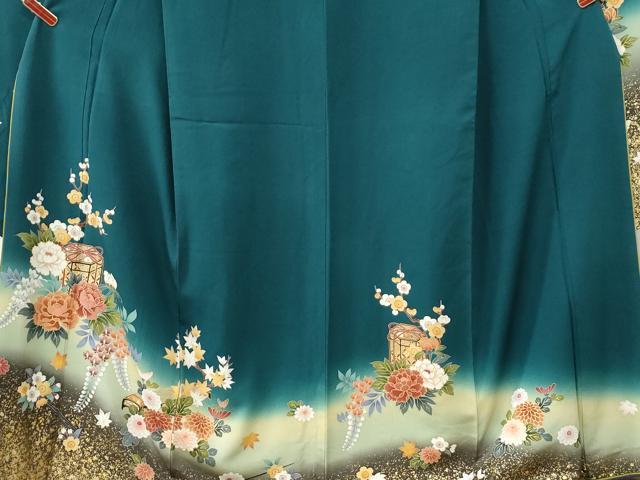 平和屋着物●豪華振袖 貝桶琴草花文 金彩 やまと誂製 正絹 逸品 CABK7595yc