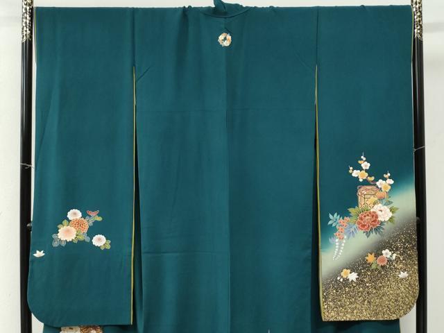 平和屋着物●豪華振袖 貝桶琴草花文 金彩 やまと誂製 正絹 逸品 CABK7595yc