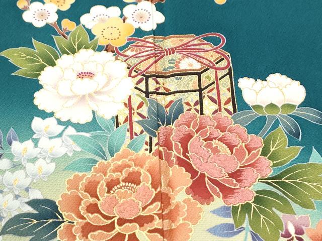平和屋着物●豪華振袖 貝桶琴草花文 金彩 やまと誂製 正絹 逸品 CABK7595yc