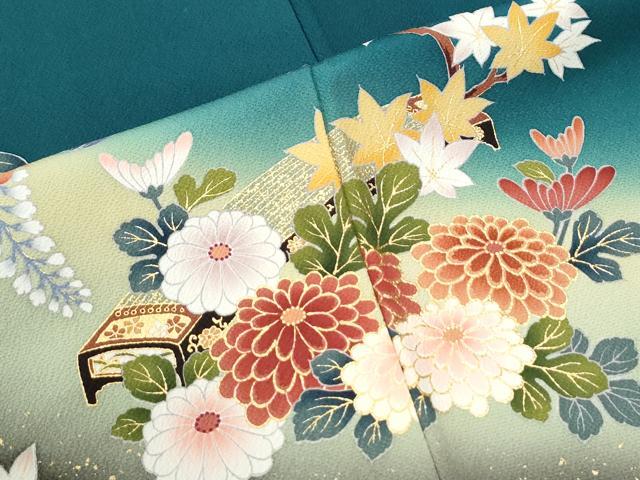 平和屋着物●豪華振袖 貝桶琴草花文 金彩 やまと誂製 正絹 逸品 CABK7595yc