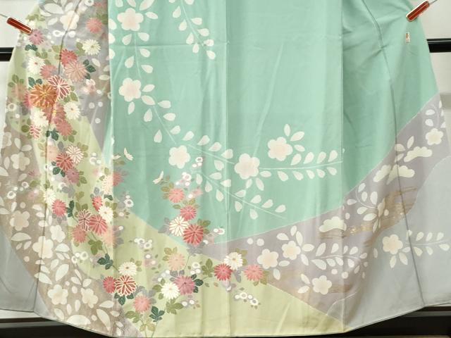 平和屋着物●訪問着 作家物 駒刺繍 菊花文 金彩 正絹 逸品 CABK7596yc