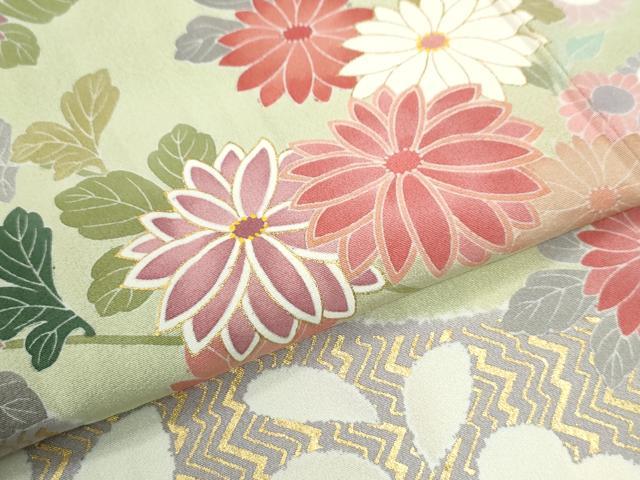 平和屋着物●訪問着 作家物 駒刺繍 菊花文 金彩 正絹 逸品 CABK7596yc