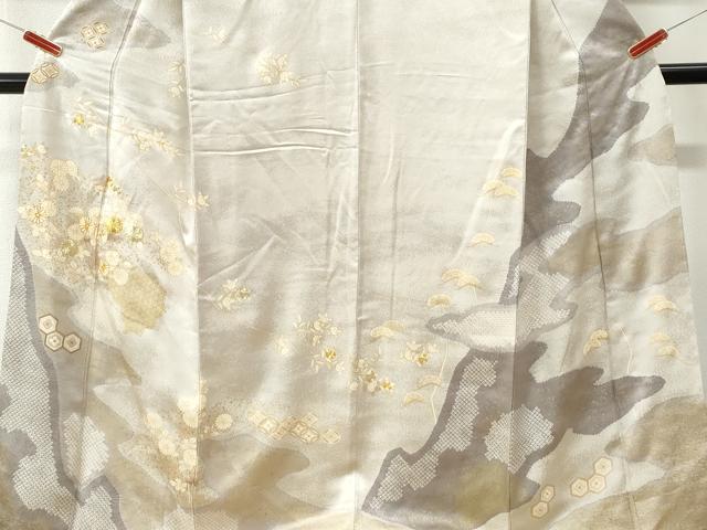 平和屋着物●訪問着 駒刺繍 絞り 吉祥菊花文 金彩 正絹 逸品 CABK7612yc