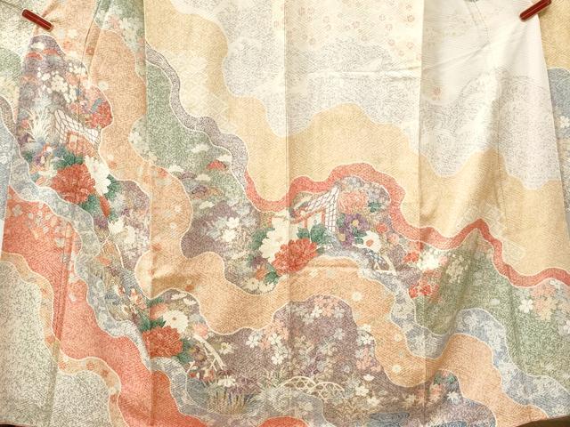 平和屋着物●豪華振袖 道長牡丹鴛鴦草花文 金彩 正絹 逸品 CABK7629yc