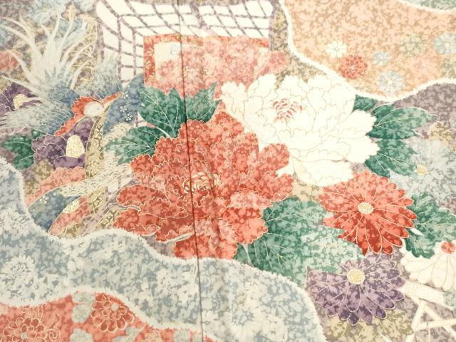 平和屋着物●豪華振袖 道長牡丹鴛鴦草花文 金彩 正絹 逸品 CABK7629yc