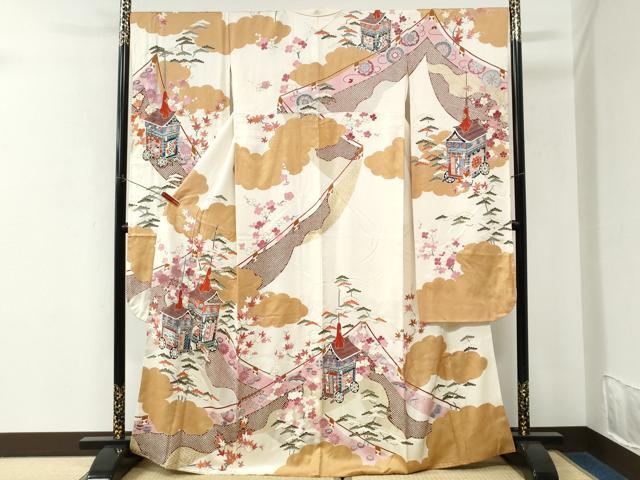 平和屋着物●豪華振袖 雲取り鉾宝尽くし花松文 金彩 正絹 逸品 CABK7643yc