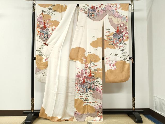 平和屋着物●豪華振袖 雲取り鉾宝尽くし花松文 金彩 正絹 逸品 CABK7643yc