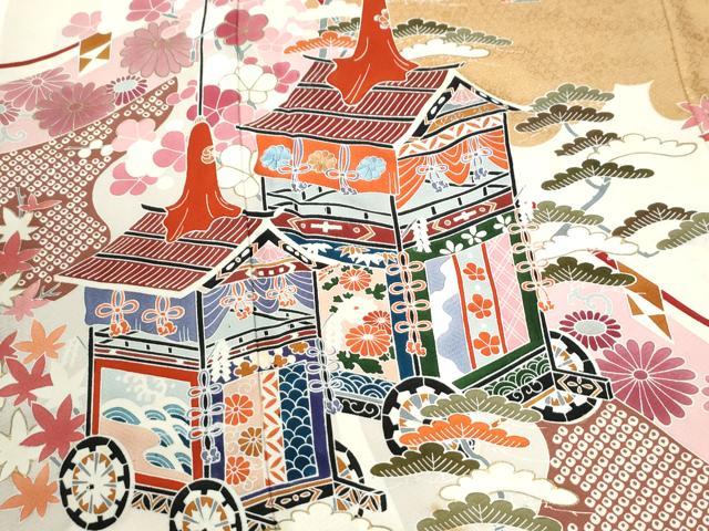平和屋着物●豪華振袖 雲取り鉾宝尽くし花松文 金彩 正絹 逸品 CABK7643yc