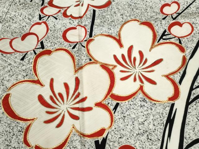 平和屋着物●豪華振袖 駒刺繍 枝梅文 たたき染め 金彩 正絹 逸品 CABK7644yc