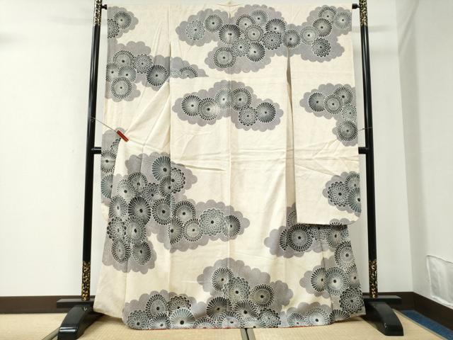 平和屋着物●名門 藤娘きぬたや・総絞り 振袖 雲取り菊文 正絹 逸品 CABK7651yc