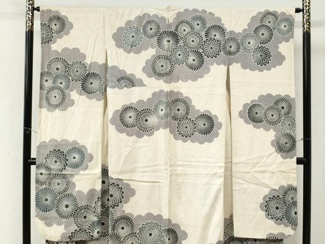 平和屋着物●名門 藤娘きぬたや・総絞り 振袖 雲取り菊文 正絹 逸品 CABK7651yc