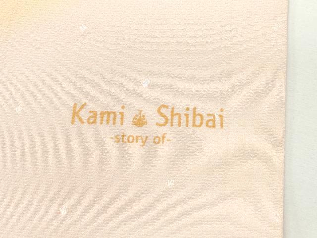 平和屋着物●kami shibai 振袖 桃 枝花文 暈し染め 金彩 正絹 逸品 CABK7666yc