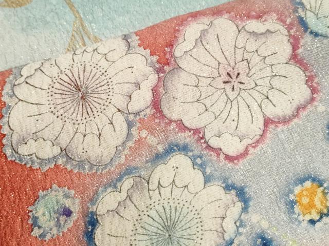 平和屋着物●豪華振袖 辻が花 絞り 暈し染め 金通し地 正絹 逸品 CABK7669yc
