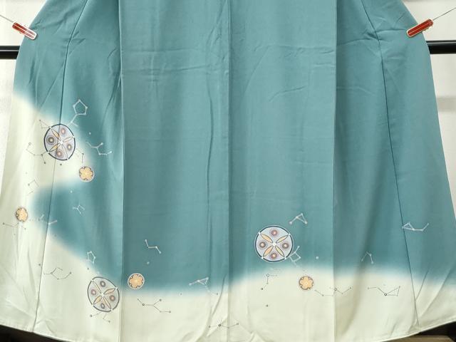 平和屋着物●訪問着 吉祥花文 暈し染め 金彩 正絹 逸品 CABK7671yc