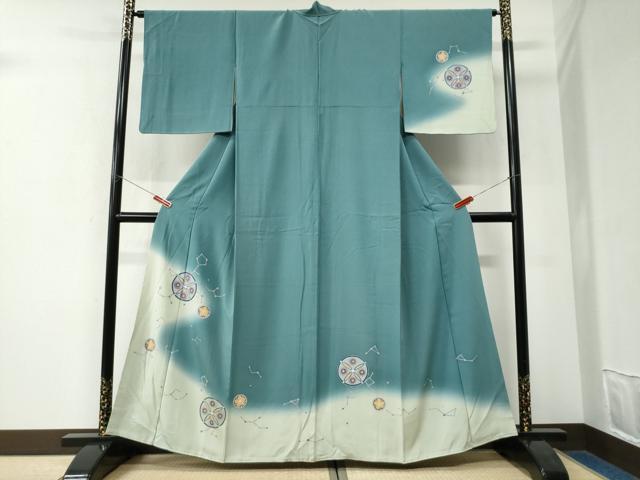 平和屋着物●訪問着 吉祥花文 暈し染め 金彩 正絹 逸品 CABK7671yc