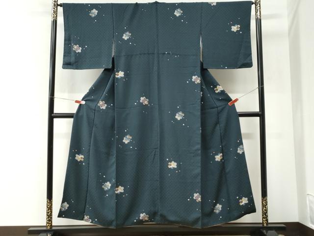 平和屋着物●上質な小紋 舞桜吉祥花文 正絹 逸品 CABK7674yc