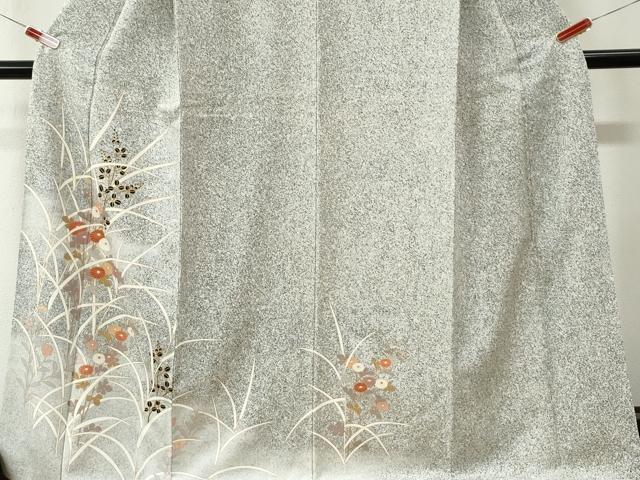 平和屋着物●訪問着 菊花文 たたき染め 金彩 正絹 逸品 CABK7687yc