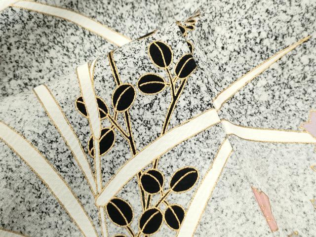 平和屋着物●訪問着 菊花文 たたき染め 金彩 正絹 逸品 CABK7687yc
