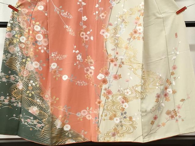 平和屋着物●訪問着 作家物 立波草花丸文 金銀彩 正絹 逸品 CABK7702yc