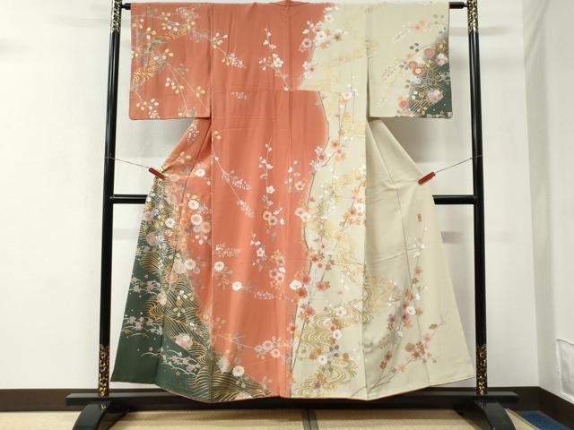 平和屋着物●訪問着 作家物 立波草花丸文 金銀彩 正絹 逸品 CABK7702yc