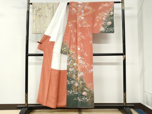 平和屋着物●訪問着 作家物 立波草花丸文 金銀彩 正絹 逸品 CABK7702yc