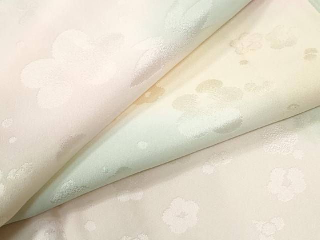 平和屋着物●長襦袢 袷 舞花地紋 暈し染め 半衿刺繍 正絹 逸品 未使用 CABK7705yc