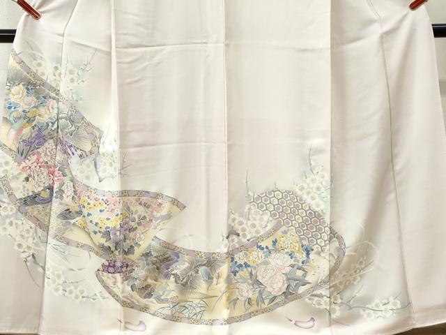 平和屋着物●色留訪問着 孔雀花鳥文 暈し染め 正絹 逸品 CABK7710yc