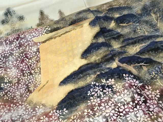 平和屋着物●豪華色留袖 霞樹林京風景文 暈し染め 金彩 正絹 逸品 CABK7723yc