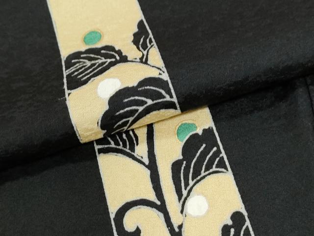 平和屋着物●世界的友禅作家 千地泰弘 訪問着 唐草文 黒地 ロング丈 正絹 逸品 CABK7728yc