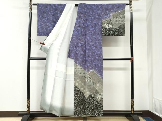 平和屋着物●訪問着 更紗草花文 正絹 逸品 CABK7736yc