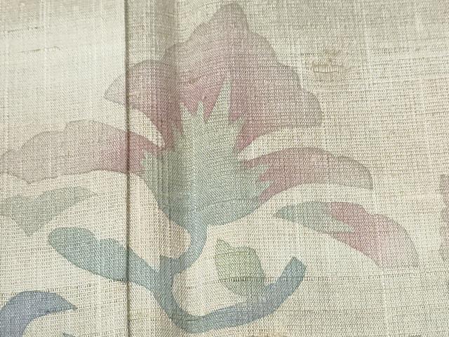 平和屋着物●色留訪問着 紬地 作家物 更紗花唐草文 正絹 逸品 CABK7740yc