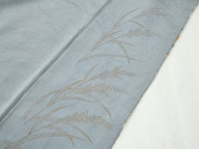 平和屋着物●中国三大刺繍 相良刺繍 総刺繍 訪問着 稲穂 黒地 金糸 ロング丈 正絹 逸品 CABK7753yc