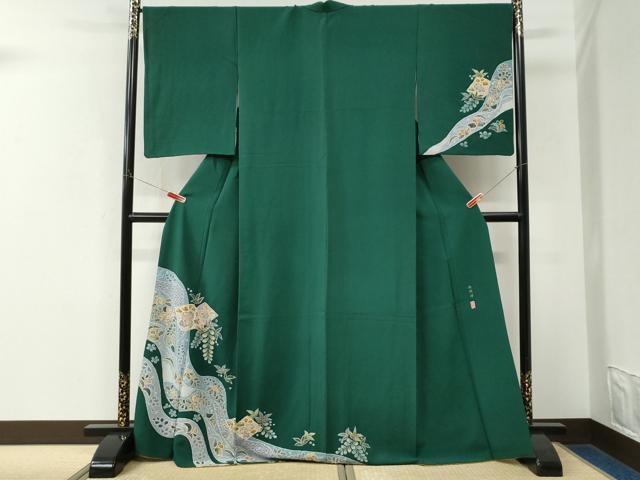 平和屋着物●越後十日町の一流染匠 桐屋・翠山工房 纐纈師 訪問着 辻が花 正絹 逸品 CABK7757yc