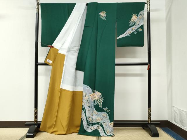 平和屋着物●越後十日町の一流染匠 桐屋・翠山工房 纐纈師 訪問着 辻が花 正絹 逸品 CABK7757yc