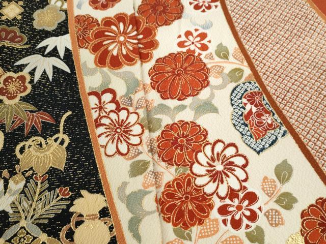 平和屋着物●豪華振袖 飛鶴宝尽くし吉祥花唐草文 金彩 正絹 逸品 CABK7758yc