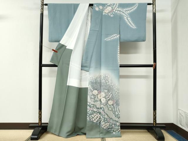 平和屋着物●越後十日町の一流染匠 桐屋・翠山工房 訪問着 辻が花 暈し染め 正絹 逸品 CABK7764yc