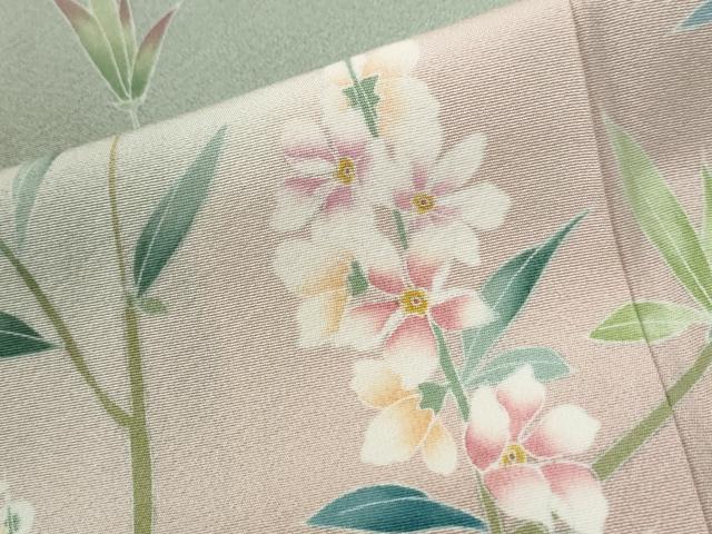 平和屋着物●本加賀友禅作家 談義所栄二 訪問着 草花文 暈し染め 正絹 逸品 CABK7765yc