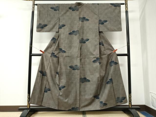 平和屋着物●本場大島紬 9マルキ 雲重ね文 正絹 逸品 CABK7781yc