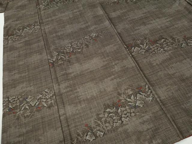 平和屋着物●本場大島紬 7マルキ 草花文 正絹 逸品 CABK7794yc