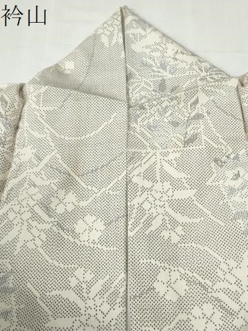 平和屋着物●本場大島紬 白大島 7マルキ 色紙草花文 正絹 逸品 CABK7796yc