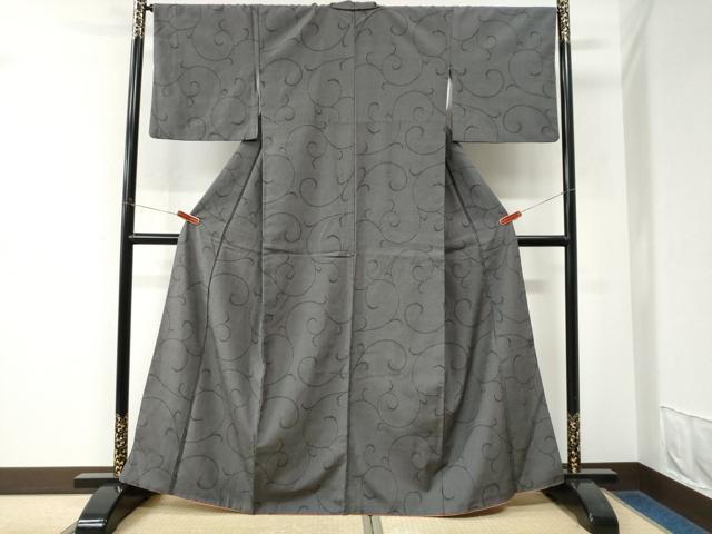 平和屋着物●本塩沢 110亀甲 唐草文 正絹 逸品 CABK7803yc