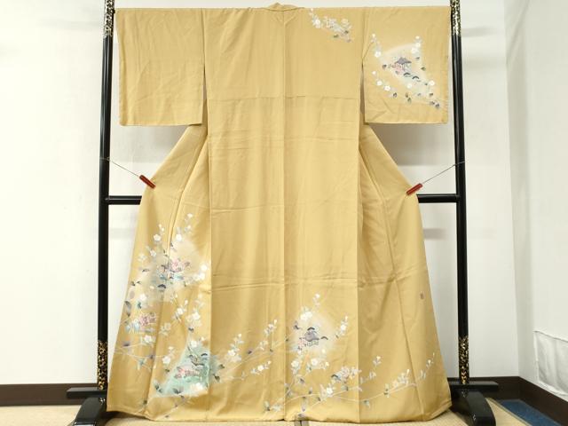 平和屋着物●訪問着 友禅 作家物 風景松竹梅花文 暈し染め 正絹 逸品 未使用 CABK7831yc